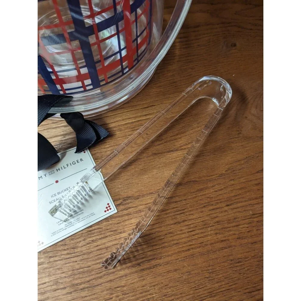 Tommy Hilfiger Ice Bucket Barware Vintage Item w/ Tongs Tags SEE